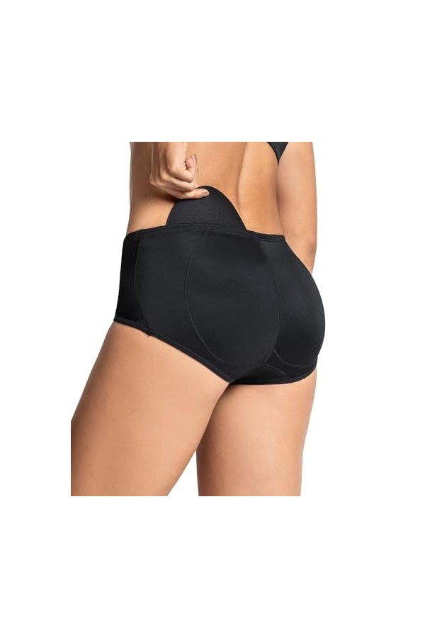 Leonisa Culotte Realza Gluteos avec Rembourrage Amovible - Style Culotte Magic Benefit, Noir, S