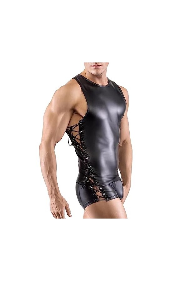 LKRSEEF Transparent Mankini Homme Adulte Coquin Sexy Hot Deguisement Harnais Érotique Moulant Boxer Jockstrap Slip Moine Cost