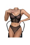 RougeLa Maille Sexy rassemble Un Ensemble de Lingerie Qui façonne la Forme, Noir, M