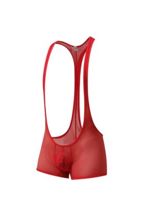 OLIns Hommes Bodysuit Mankini Combinaison de Lutte Justaucorps extensible Color:yellow,Size:L 