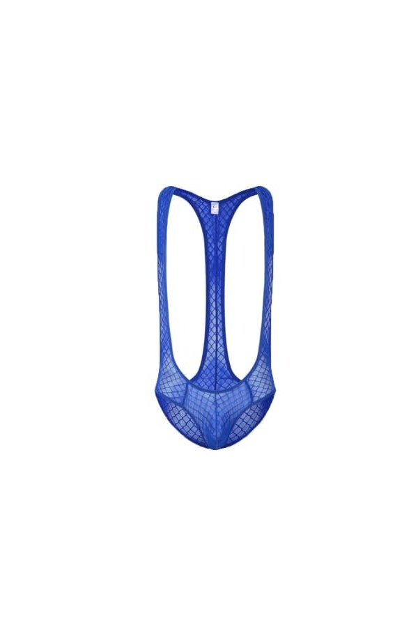 OLIns Hommes Sexy Bodysuit Tight Bulge Pouch Combinaison de Lutte Singlet Jumpsuit Pyjama Singlet Nuisette Babydoll Color:pu
