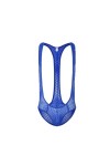 OLIns Hommes Sexy Bodysuit Tight Bulge Pouch Combinaison de Lutte Singlet Jumpsuit Pyjama Singlet Nuisette Babydoll Color:pu
