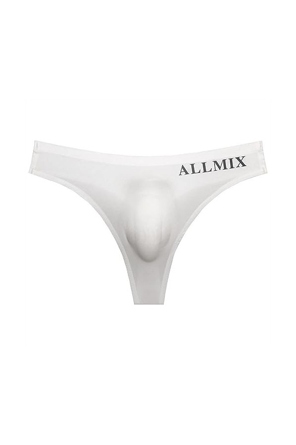 PIYAX sous-vêtements Transparents Sexy pour Hommes, Tongs de Sport, Fitness, Lettre, Hanche Fine, Culotte Sissy, String en So