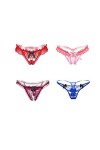 Nightease Lot de 4 Tangas à Perle Lacets pour Femmes en Dentelle Assorties G-String Culottes M, Style1 