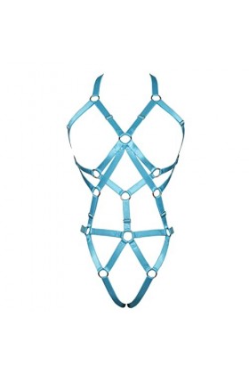 Ensemble de lingerie pour femme : ensemble de lingerie à bretelles, soutien-gorge cage sans bonnets réglable, ceinture harnai