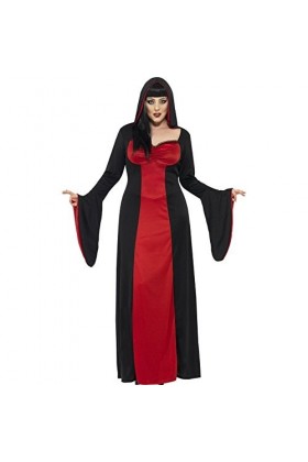 Smiffys Costume de tentatrice sombre, Rougeet Noir, avec robe et cape,Rouge,L