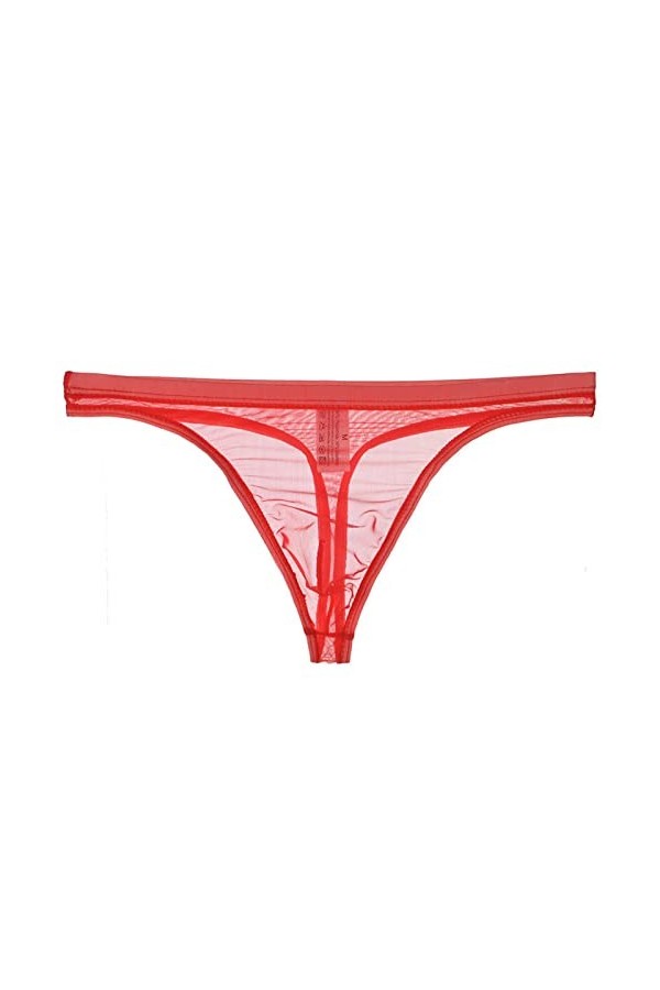 NAZARR sous-vêtements for Hommes Sexy Gaze Transparente Hommes Bikini String String Solide Jockstrap caleçon mâle Ultra-Mince