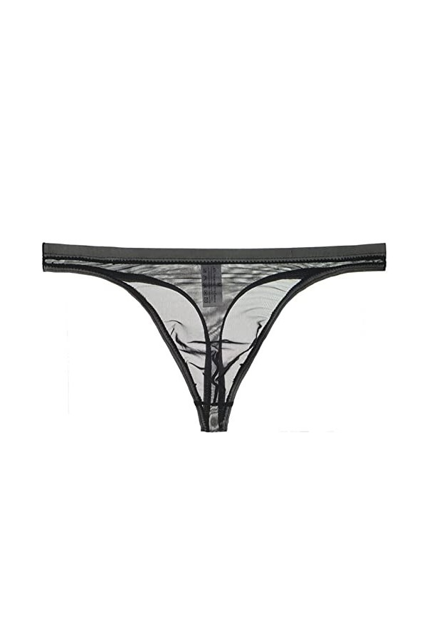 NAZARR sous-vêtements for Hommes Sexy Gaze Transparente Hommes Bikini String String Solide Jockstrap caleçon mâle Ultra-Mince