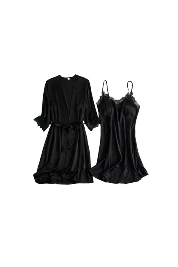 YIUPEDRFG Et dans une robe de peignoir confortable et légère nuits dété lâche décontracté costume de sommeil Polyester femme