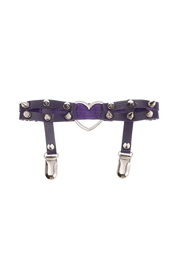 TRENIS 1PC Punk jarretelles jambe anneau coeur cuir harnais jarretière femmes réglable élastique jarretelle sangle accessoire