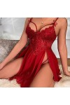 SAAKO en Lingerie Sexy pour Femme Robe en Dentelle Transparente Grande Taille sous-vêtements vêtements de Nuit sans Entrejamb