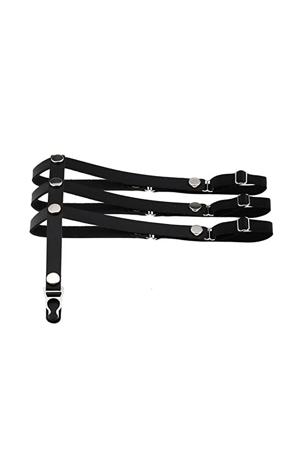 Femmes noires Sexy Punk jarretière élastique Pu cuir jambe anneau harnais accessoires réglables Color : 3, Size : 1pc 