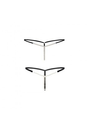 Nightease Culottes String T-Back T-String Aux Perles pour Femmes 2 Styles Taille Unique, Style1 