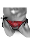 NJUDE Sheer Thing Sissy Culotte à lacets en maille pour homme Lingerie sexy String amusant Taille basse