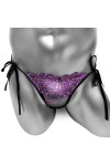 NJUDE Sheer Thing Sissy Culotte à lacets en maille pour homme Lingerie sexy String amusant Taille basse