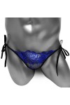 NJUDE Sheer Thing Sissy Culotte à lacets en maille pour homme Lingerie sexy String amusant Taille basse