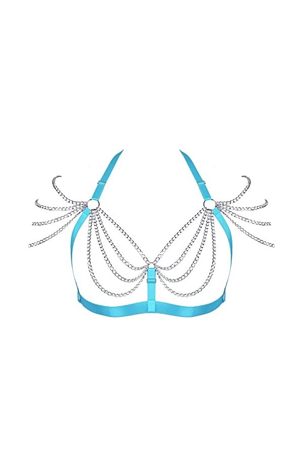 Harnais dépaule pour femme - Grande taille - Poitrine ajourée - Punk - Ceinture exotique réglable - Soutien-gorge gothique r