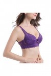 BURUVO Soutien-Gorge Femme Sexy en Dentelle Deep V Bra Plus Taille Bralette Purple 90D