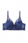 BURUVO Soutien-Gorge Femme Sexy en Dentelle Deep V Bra Plus Taille Bralette Blue 130D