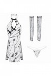 SINROYEE Lingerie sexy pour femme - Robe Cheongsam chinoise - Lingerie Qipao - Babydoll - Robe de club blanc 2 