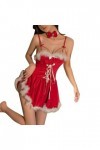 Fulidngzg Ensembles de lingerie pour femme - Lingerie extrême mignonne - Robe de Noël érotique - Grandes tailles - Lingerie s