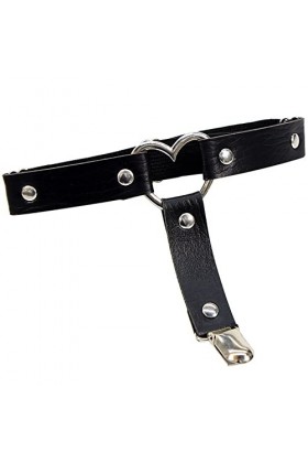 TRENIS Femmes noires Sexy Punk jarretière élastique Pu cuir jambe anneau harnais accessoires réglables Color : 4, Size : 1pc