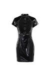 JIYAYUIX Robe de sorcière sexy pour femme - Style gothique vintage - Pour carnaval, fête, été, Noir , L