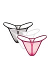 Culottes De sous-vêtements pour Femmes T-Back Sexy G-String Thongs See Through Panty Beige,XXL 