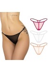 Culottes De sous-vêtements pour Femmes T-Back Sexy G-String Thongs See Through Panty Beige,XXL 