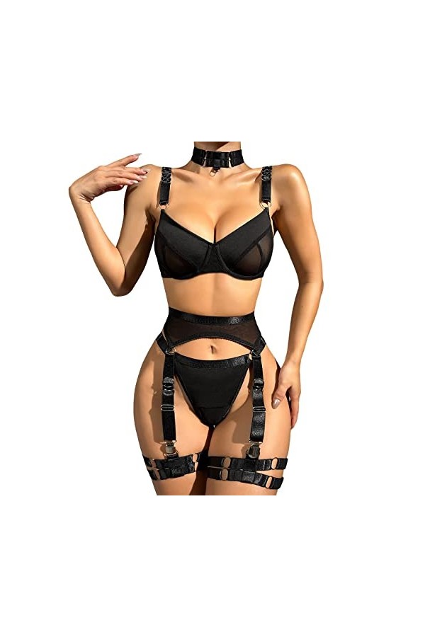 UOWEG Femmes Sexy Cosplay Costume Mignon Sexy Lingerie Ensemble Dentelle à Bretelles Camis et Culotte Nuisettes Tenue de Nuit