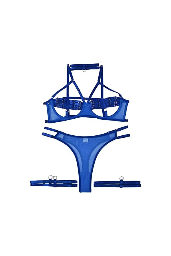 La Lingerie Sexy Sous-vêtements érotiques laçage sexe Confusion lait de rosée entrelacé industrie lourde ensemble de quatre p