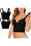 Brassière Zippée Devant 2 pièces femmes Sports soutien-gorge sans fil confort Sleep soutien-gorge plus taille activité bras d