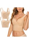 Brassière Zippée Devant 2 pièces femmes Sports soutien-gorge sans fil confort Sleep soutien-gorge plus taille activité bras d