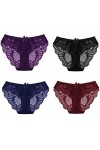 COSWE Lot de 6 culottes sexy en dentelle extensible pour femme - - 44