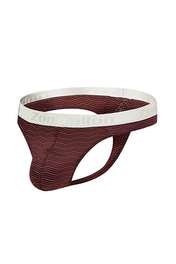 ZUOLAIYIN String pour homme - String pour homme - Grande poche - Sous-vêtements sexy - Blanc et noir, 8299 rouge foncé, XXX