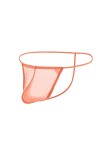 YAHWULAI See Through Sheer Thongs G-String Big Ball Pouch Quick Dry T-Back Underwear, 1 x noir., XL