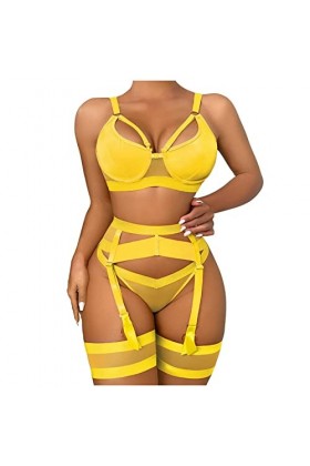 Lingerie sexy en dentelle pour femme, lingerie 4 pièces avec armatures, lingerie sexy pour femme, lingerie sexy coquine à le