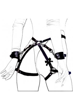 MiDiLi Ceinture Harnais Punk pour Femmes Bretelles De Harnais en Cuir Lingerie De Taille Jarretières Cage Ceintures Cuisses 