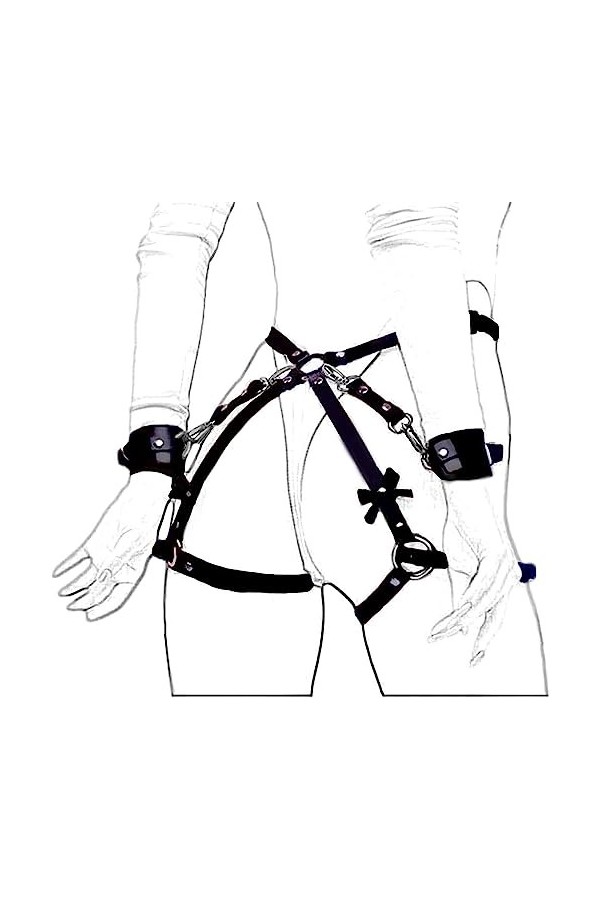 MiDiLi Ceinture Harnais Punk pour Femmes Bretelles De Harnais en Cuir Lingerie De Taille Jarretières Cage Ceintures Cuisses 