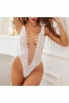 ZTIANEF Lingerie Et Vêtements Sexy Body Exotique Sexy en Maille Transparente Creuse, Lingerie Sexy, Vêtements De Nuit, Blanc,