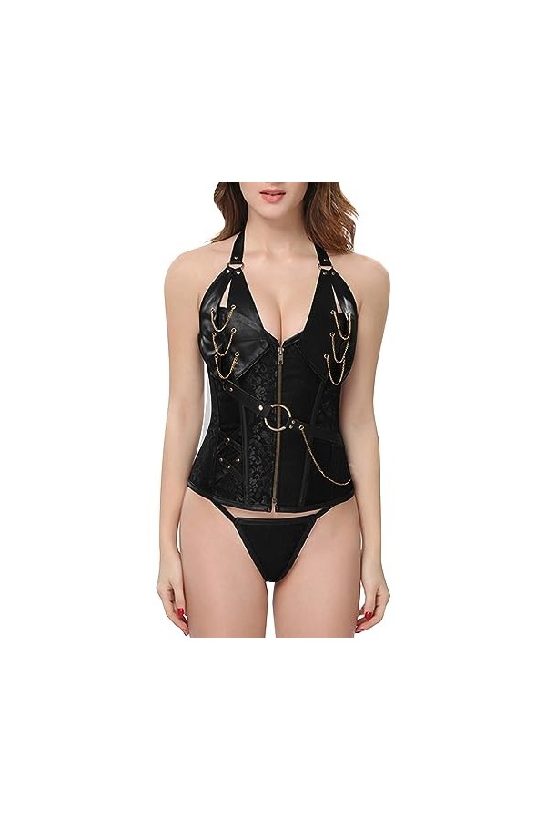 Lingerie Femme Sexy Ensemble Homme Sexy Hot y29k Corset serre-taille punk pour femmes avec décoration en acier et en métal Fi