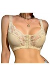 Femmes Sexy Dentelle Avant Bouton Soutien-Gorge Grande Taille sans Fil sous-vêtements Gilet Type Push Up Façonnage Bralette V