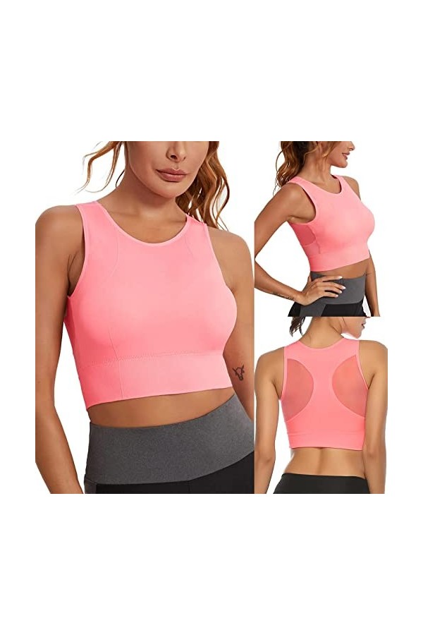 Soutien-Gorge de Sport pour Femme, Soutien-Gorge de Sport rembourré à Bretelles Sexy avec Dos croisé Soutien-Gorge de Yoga po