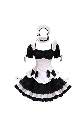 Costume sexy pour femme - Noir - Sexy - Transparent - Pour cosplay - Lingerie Kawaii - Sexy - Costume de femme de chambre