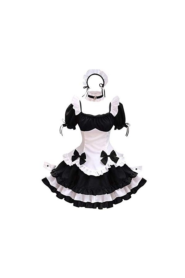 Costume sexy pour femme - Noir - Sexy - Transparent - Pour cosplay - Lingerie Kawaii - Sexy - Costume de femme de chambre