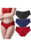 BIONEK Sous-vêtements en dentelle pour femme, culotte sexy en dentelle, culotte coquine, hipsters S-XL, lot de 6/lot de 3, Mu
