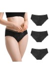 BIONEK Sous-vêtements en dentelle pour femme, culotte sexy en dentelle, culotte coquine, hipsters S-XL, lot de 6/lot de 3, Mu