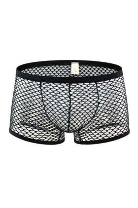 Big Mesh Men Sexy Underwear Male Boxer Shorts Respirant des sous-poulies de Coffre de Filet Transparent Plus Taille Sexy Stri