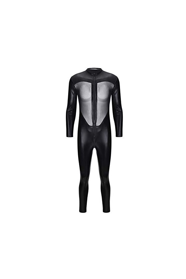 liaddkv Ensemble de sous-vêtements sexy transparents pour homme, Noir , XXXL