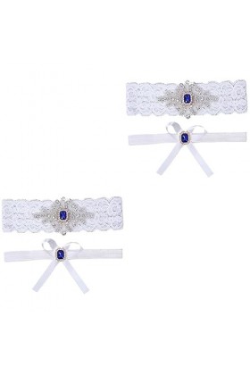 SOIMISS 2 Ensembles Costumes De Bal Jarretières pour Mariée Dentelle Kit Jambe Bande Dentelle Mariage Jarretière Noeud Noeud 